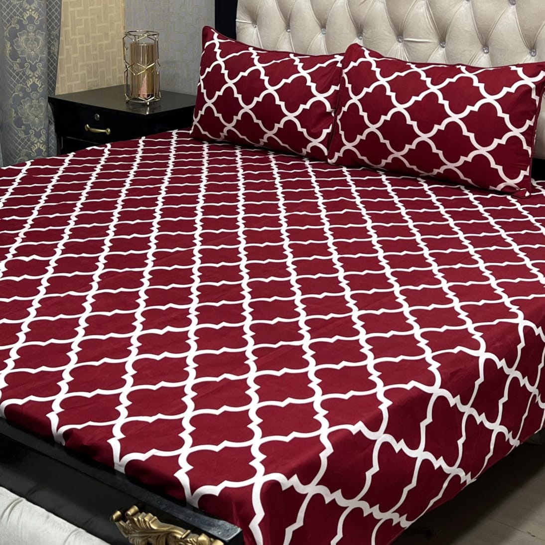 ๐ฏ๐ Bed sheet Cotton Satin King size (95*90) Premium Quality