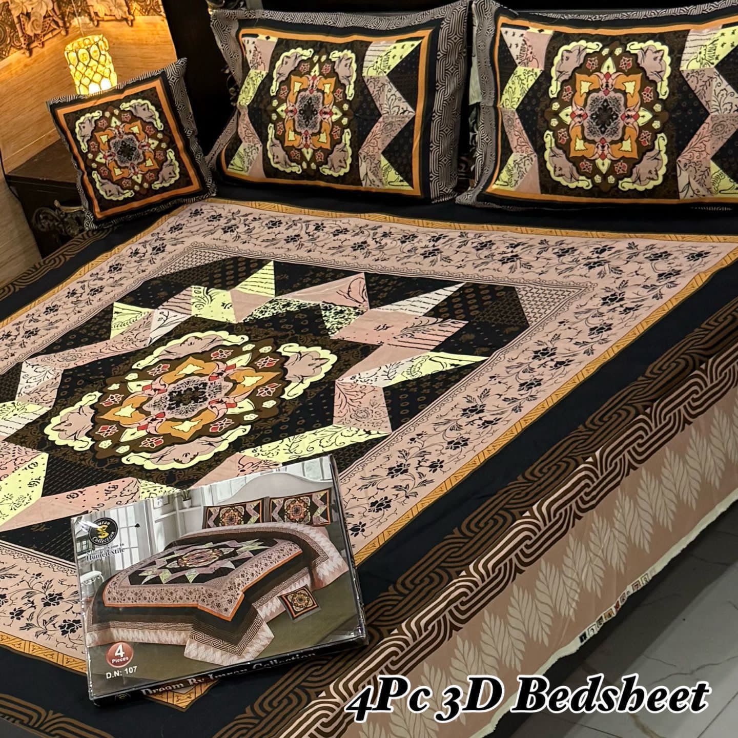 4Pc 3D Panel Bedsheet