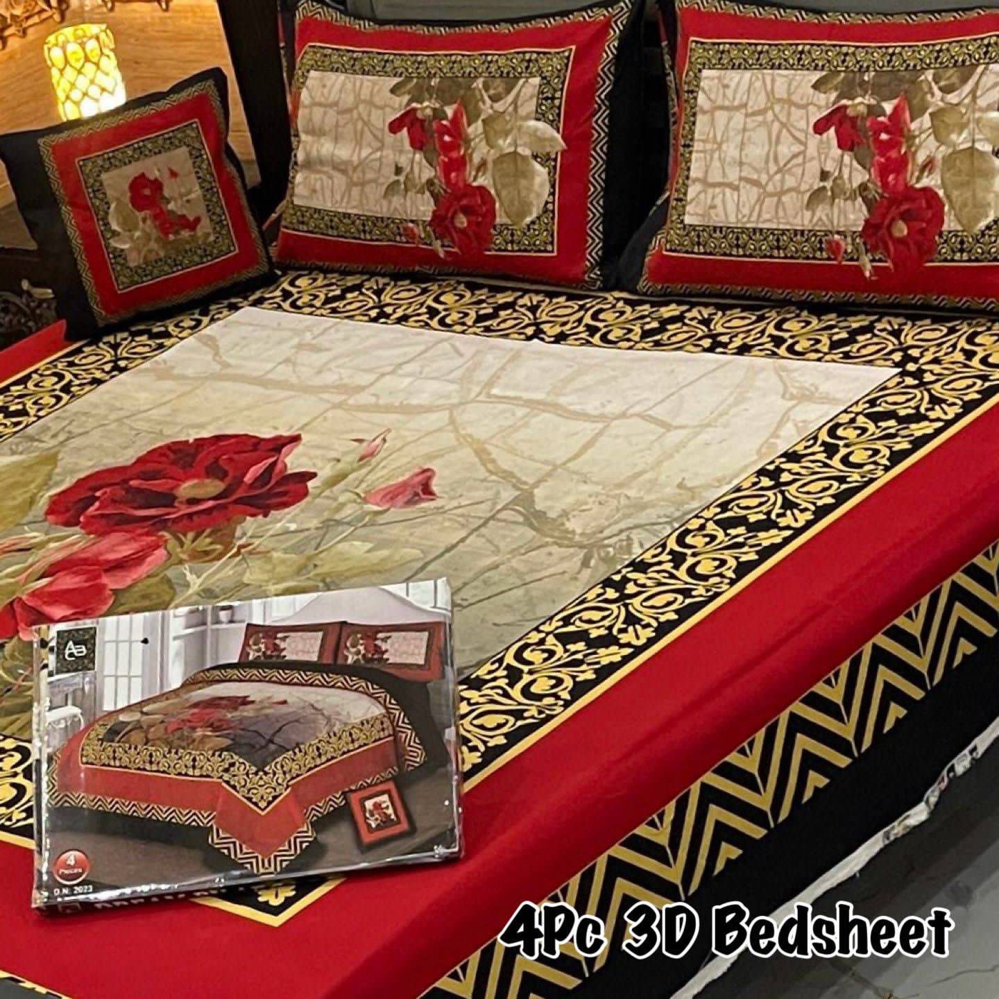 4Pc 3D Panel Bedsheet