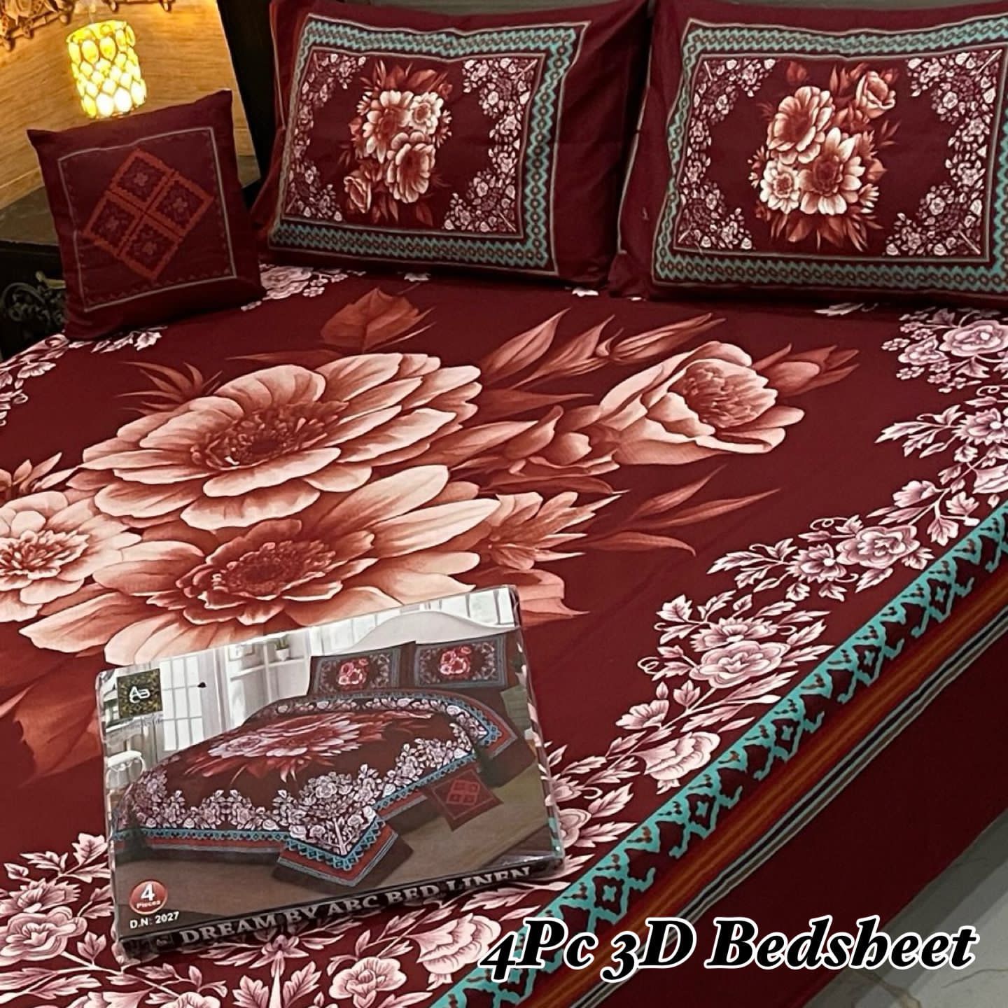 4Pc 3D Panel Bedsheet