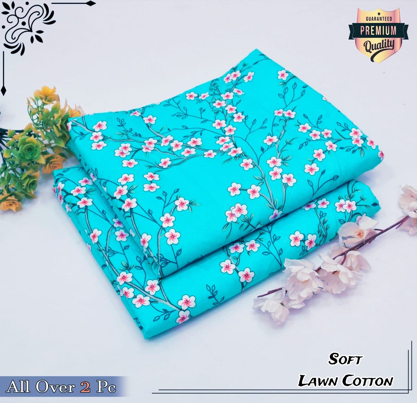 Rooma 2Pcs Soft Cotton Lawn Life Time Guaranteed