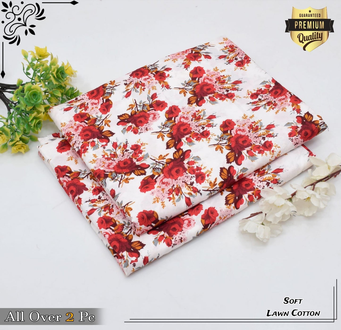 Rooma 2Pcs Soft Cotton Lawn Life Time Guaranteed