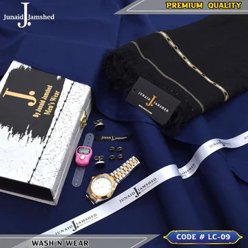 J. Business Class 4 Season Wash N Wear With Luxury Box & Bag + Button + Tasbeeh + Rolex Watch + Cufflinks + Shawl