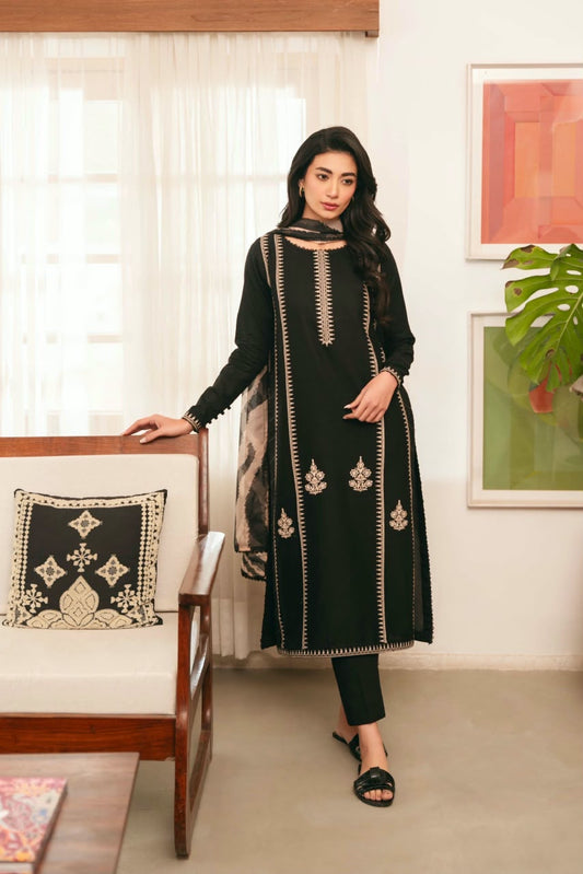 CROSS STITCH DHANAK 3PC EMBROIDERED