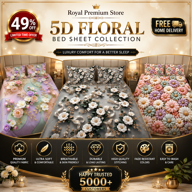 BEDIOR 3PC'S DIGITAL 5D BED SHEETS