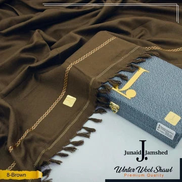 J. PREMIUM WOOL SHAWL FOR MENS WITH GIFT BOX & BAG ( Brown )