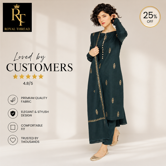 URGE DHANAK 3PC EMBROIDERED