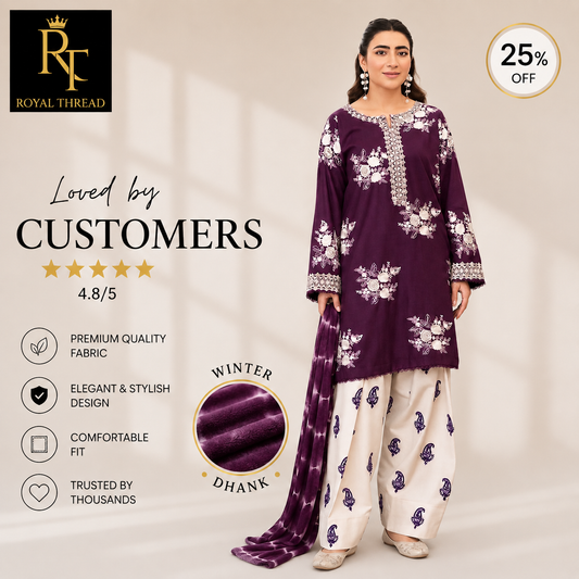 URGE DHANAK 3PC EMBROIDERED