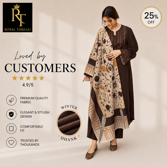 URGE DHANAK 3PC EMBROIDERED
