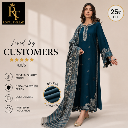 URGE DHANAK 3PC EMBROIDERED