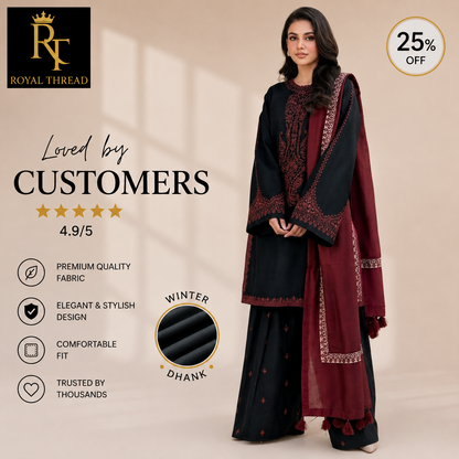 Zara Shahjahan DHANAK 3PC EMBROIDERED