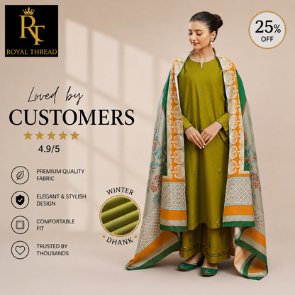 URGE DHANAK 3PC EMBROIDERED
