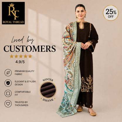 URGE DHANAK 3PC EMBROIDERED