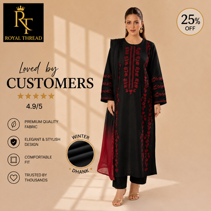 LAAM DHANAK 3PC EMBROIDERED