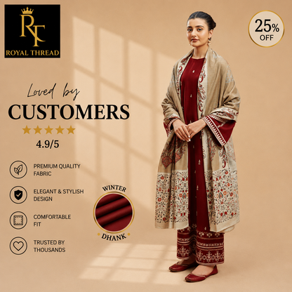 URGE DHANAK 3PC EMBROIDERED