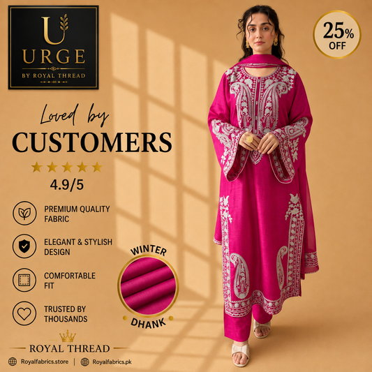 URGE DHANAK 3PC EMBROIDERED