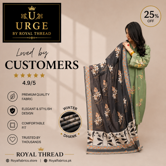 URGE DHANAK 3PC EMBROIDERED