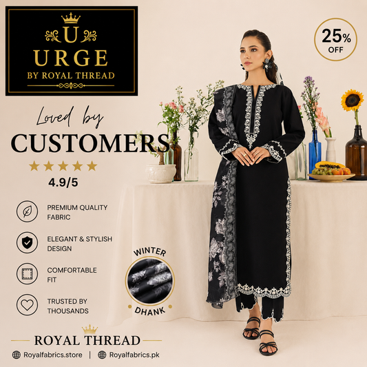 URGE DHANAK 3PC EMBROIDERED