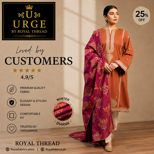 URGE DHANAK 3PC EMBROIDERED