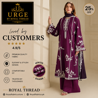 URGE DHANAK 3PC EMBROIDERED