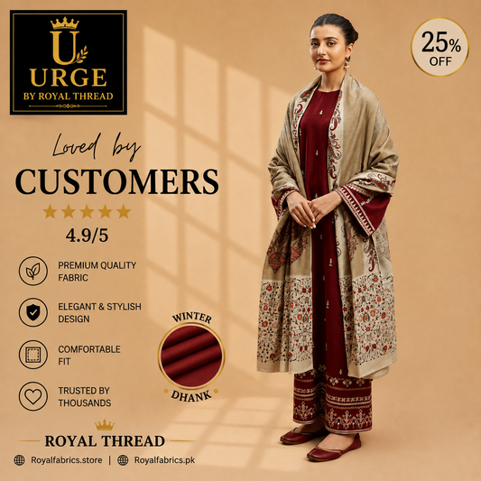 URGE DHANAK 3PC EMBROIDERED