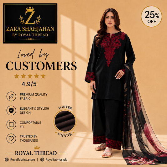 Zara Shahjahan DHANAK 3PC EMBROIDERED