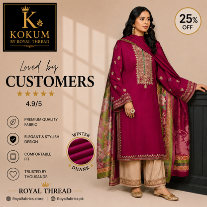 KOKUM DHANAK 3PC EMBROIDERED