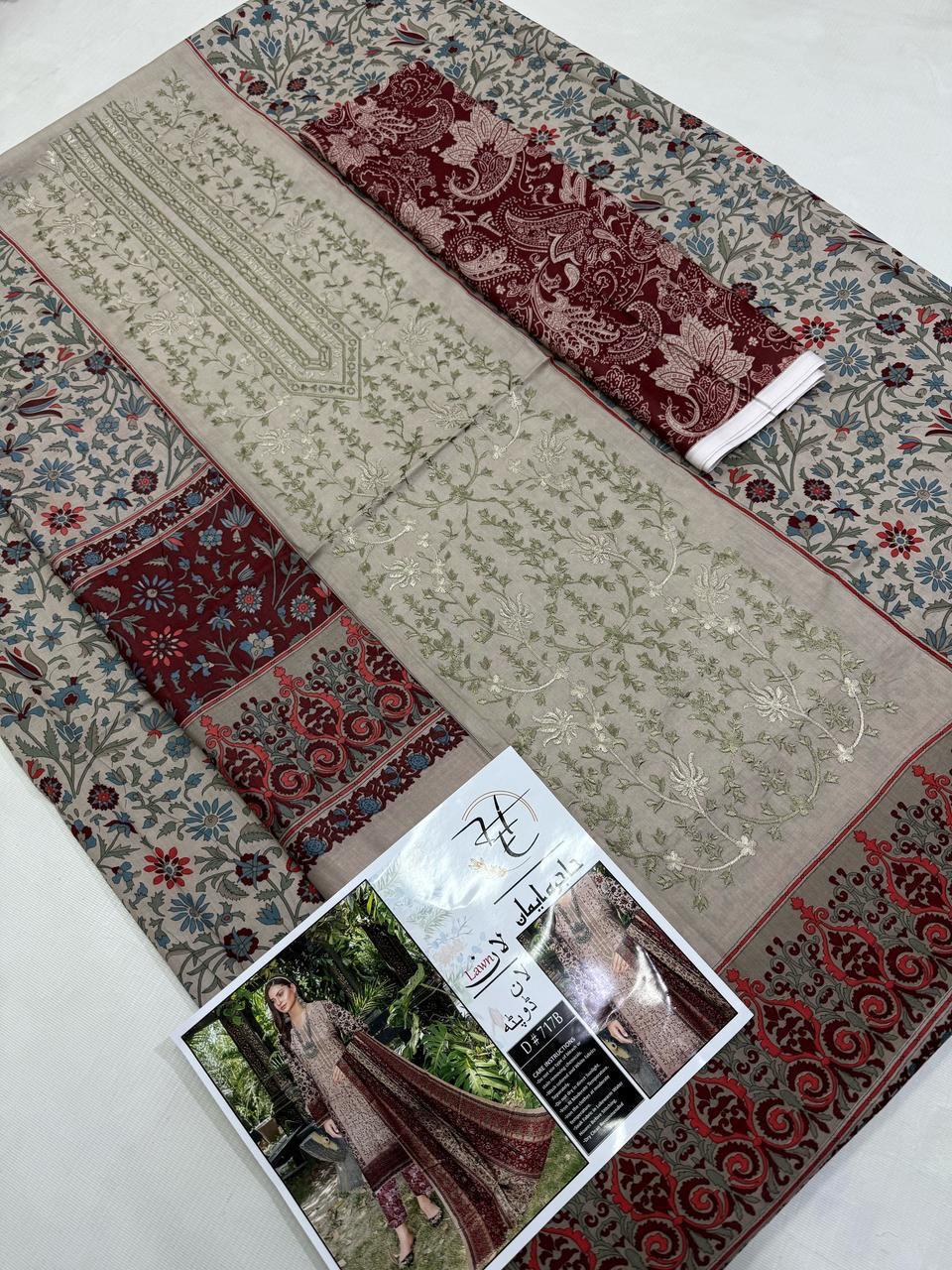 SUMMER COLLECTION  LAWN Duppata (Copy) (Copy)