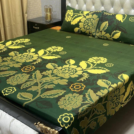 𝟯𝗗 Bed sheet Cotton Satin King size (95*90) Premium Quality