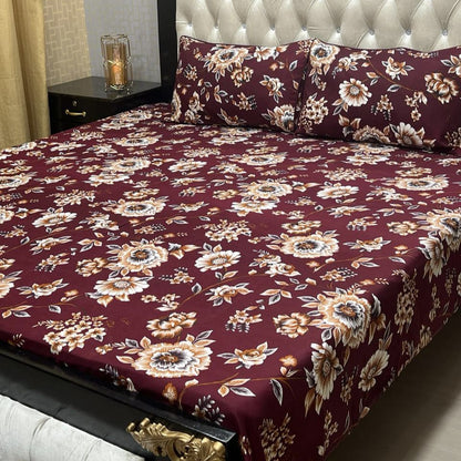 𝟯𝗗 Bed sheet Cotton Satin King size (95*90) Premium Quality