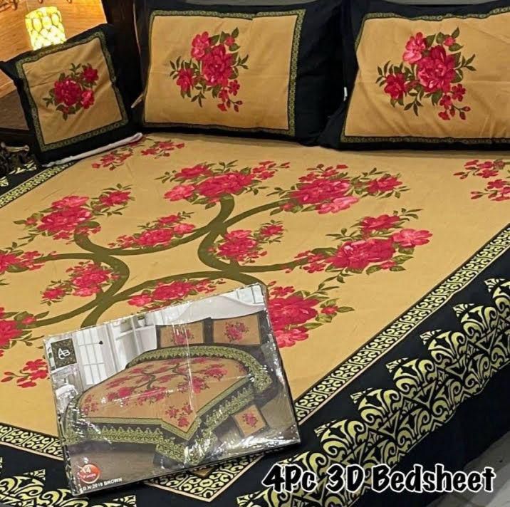 4Pc 3D Panel Bedsheet