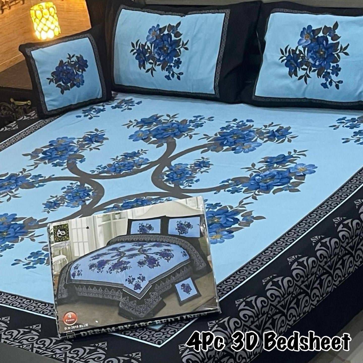 4Pc 3D Panel Bedsheet