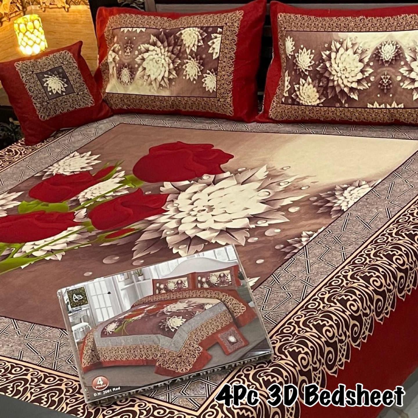 4Pc 3D Panel Bedsheet
