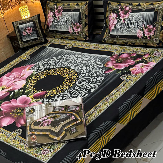 4Pc 3D Panel Bedsheet