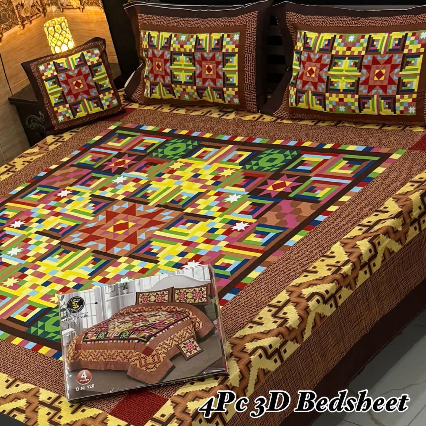 4Pc 3D Panel Bedsheet