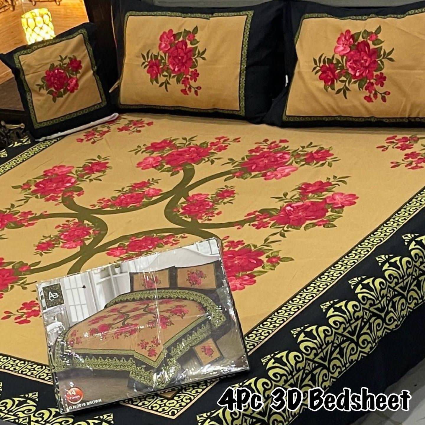 4Pc 3D Panel Bedsheet