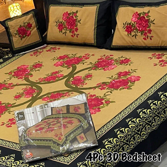 4Pc 3D Panel Bedsheet