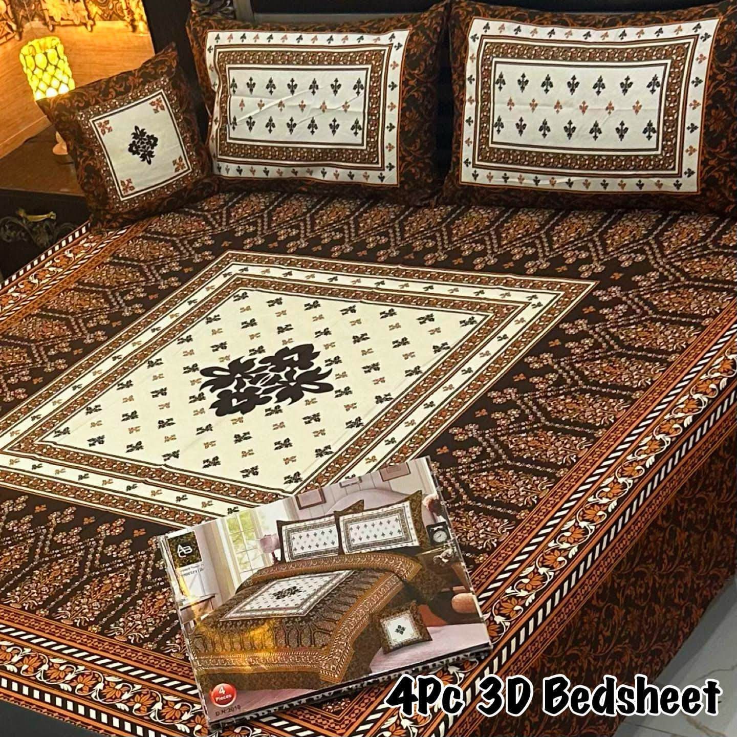 4Pc 3D Panel Bedsheet