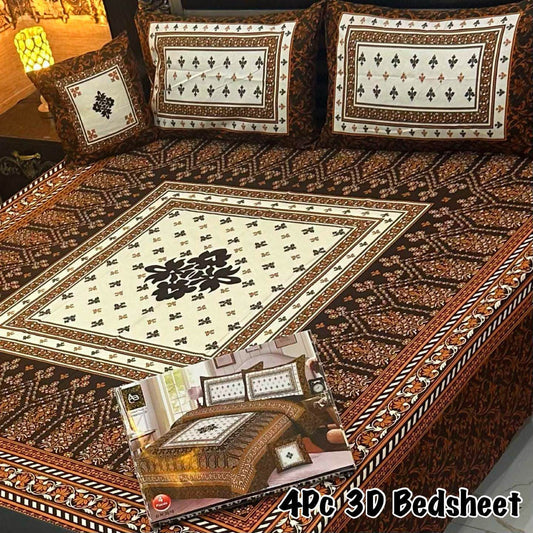 4Pc 3D Panel Bedsheet