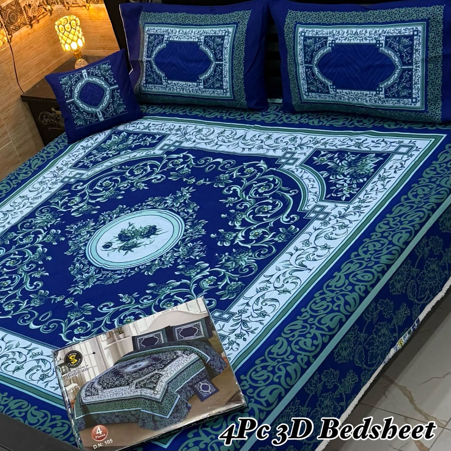 4Pc 3D Panel Bedsheet
