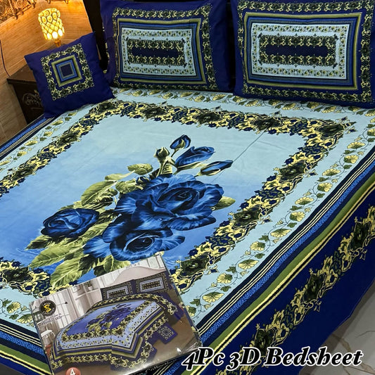 4Pc 3D Panel Bedsheet