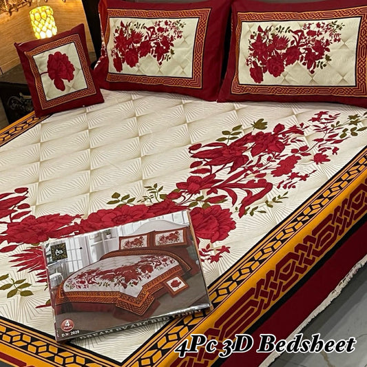 4Pc 3D Panel Bedsheet