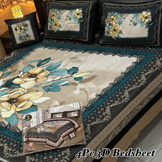 4Pc 3D Panel Bedsheet