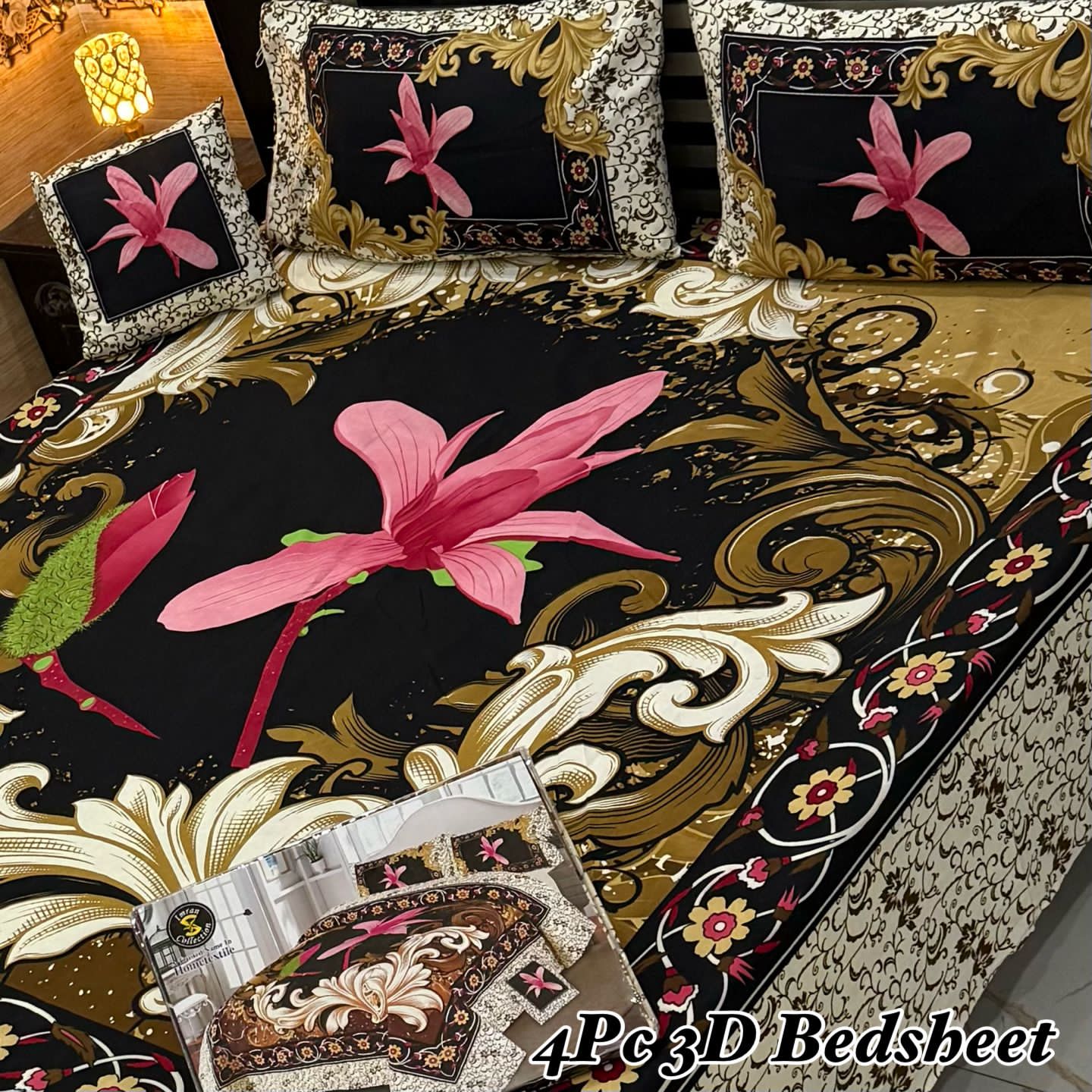 4Pc 3D Panel Bedsheet