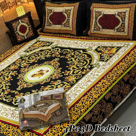 4Pc 3D Panel Bedsheet
