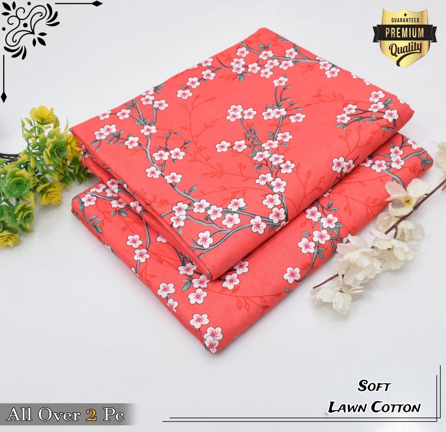 Rooma  2Pcs Soft Cotton Lawn Life Time Guaranteed