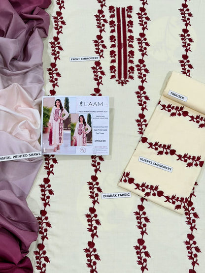 LAAM DHANAK 3PC EMBROIDERED