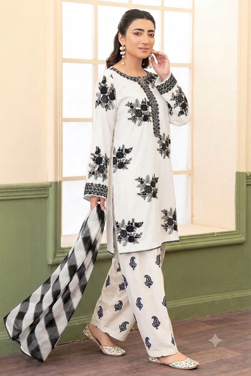 URGE DHANAK 3PC EMBROIDERED