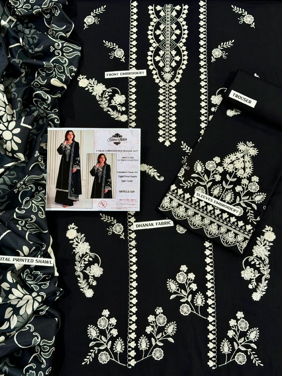 URGE DHANAK 3PC EMBROIDERED