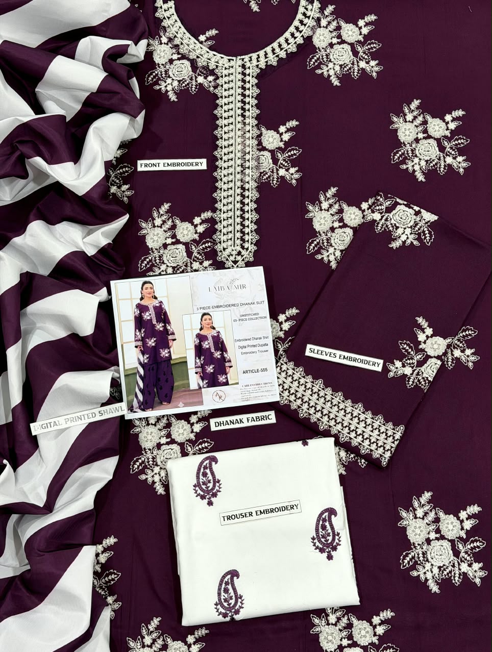 URGE DHANAK 3PC EMBROIDERED
